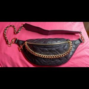 Quilted waist belt bag